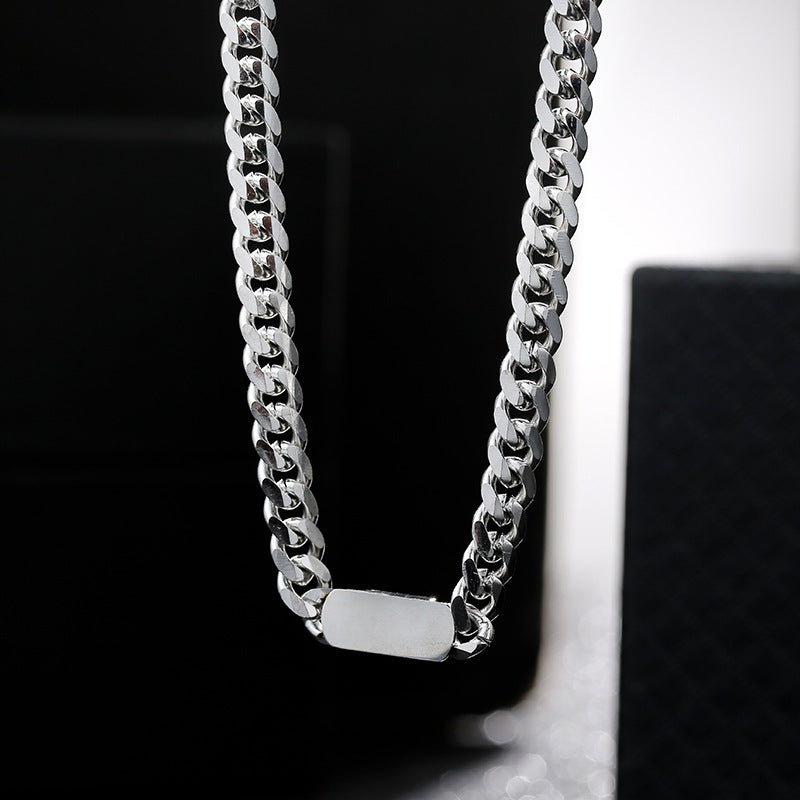 Women's & Men's Simple Personality Cuban Fashionable Design Clavicle Chain Necklace