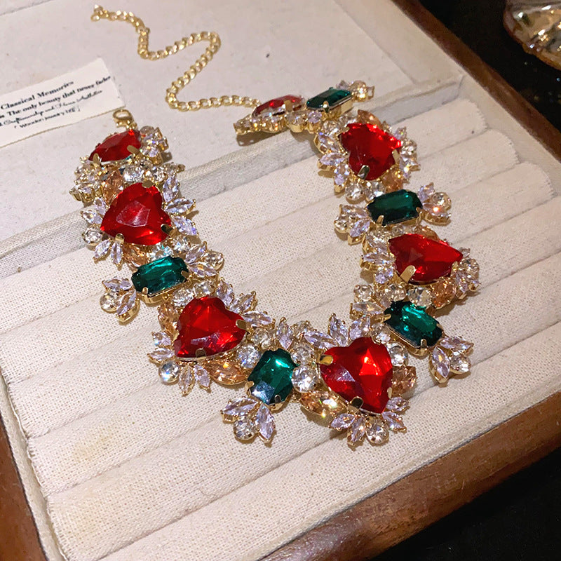Zircon Stitching High-grade Retro Clavicle Chain Versatile Necklaces