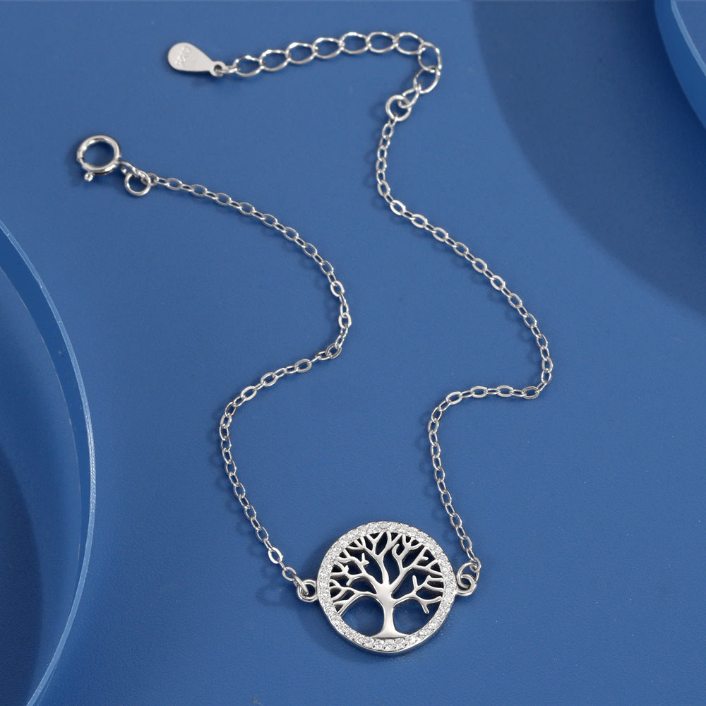 Sterling Sier Lucky Tree Female Personality Necklaces