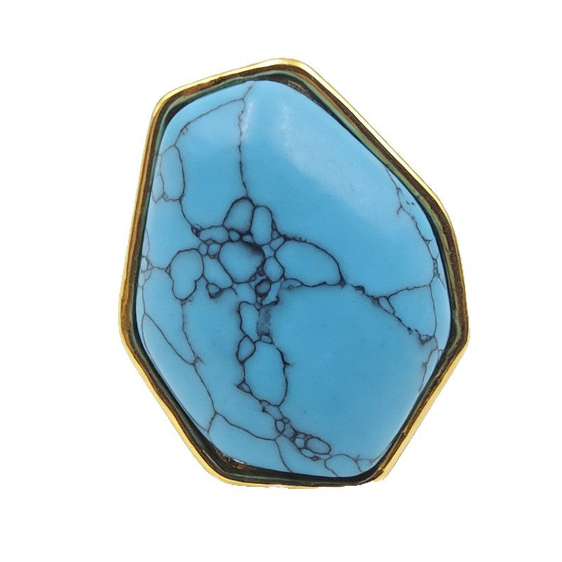 Women's Court Style Irregular Green Stone Niche High Sense Simple Rings
