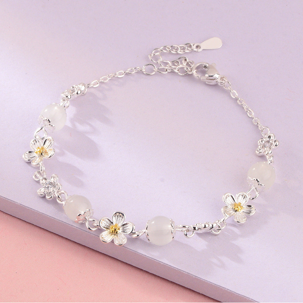 Women's Flower Simple Imitation Chalcedony Fashion Small Fresh Bracelet