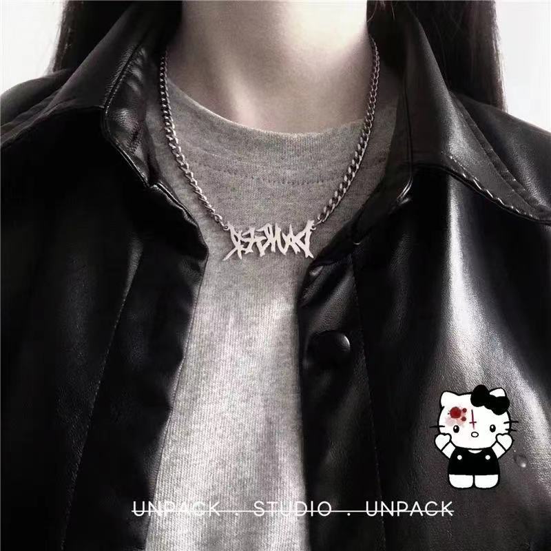 Women's & Men's Dark Personalized Hip Hop Thorn Letter For Cold Style Fashion Necklaces