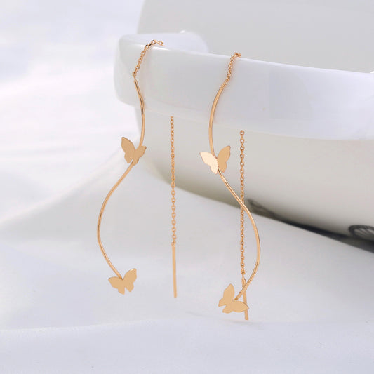 Luxury Fashion Butterfly Curve Creative Style Earrings