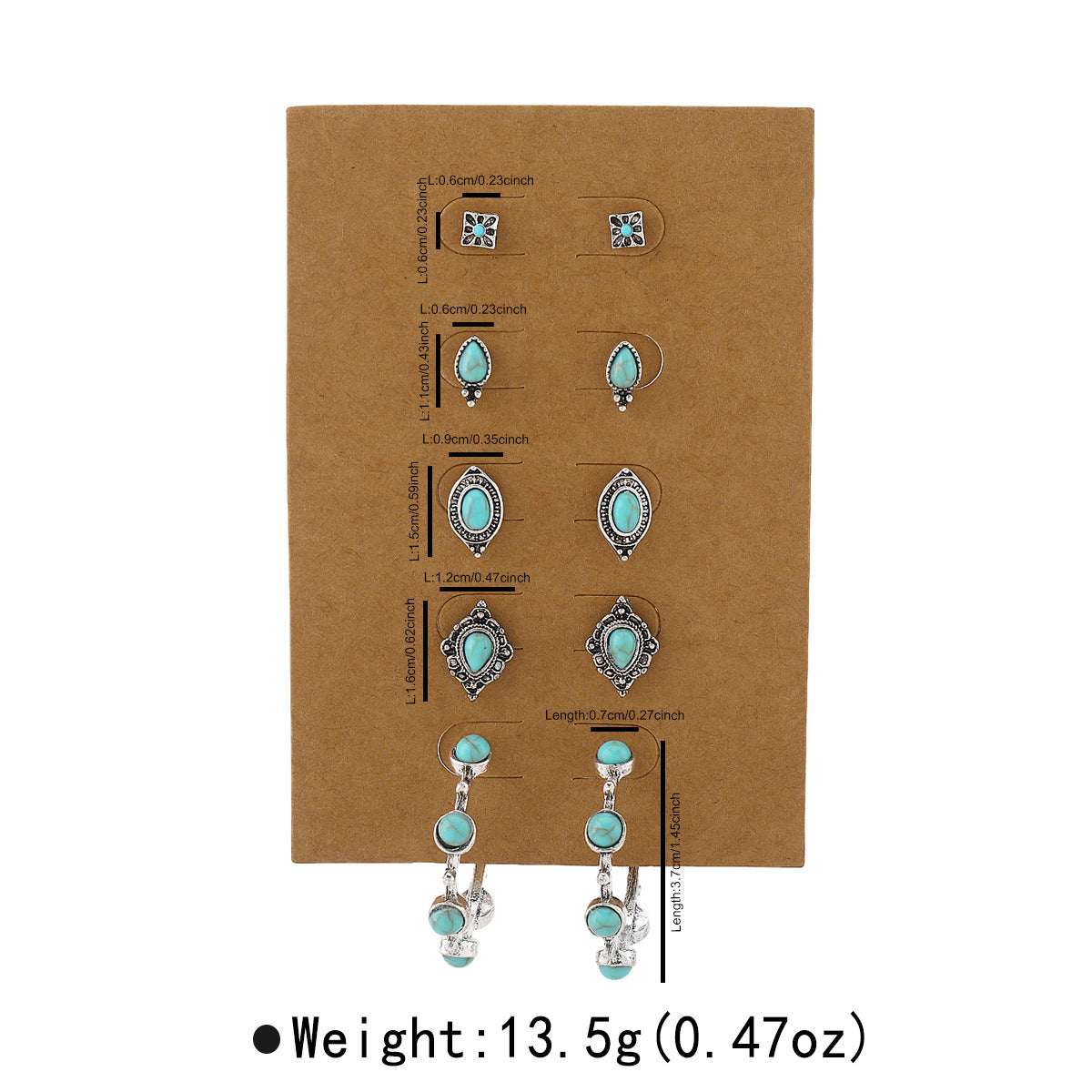 Heart Water Drops Geometric Pairs Earings Stud Earrings