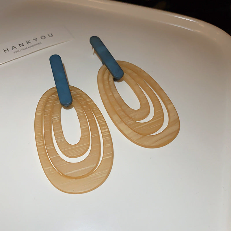 Women's Needle Geometric Irregular Resin Fashionable Retro Earrings