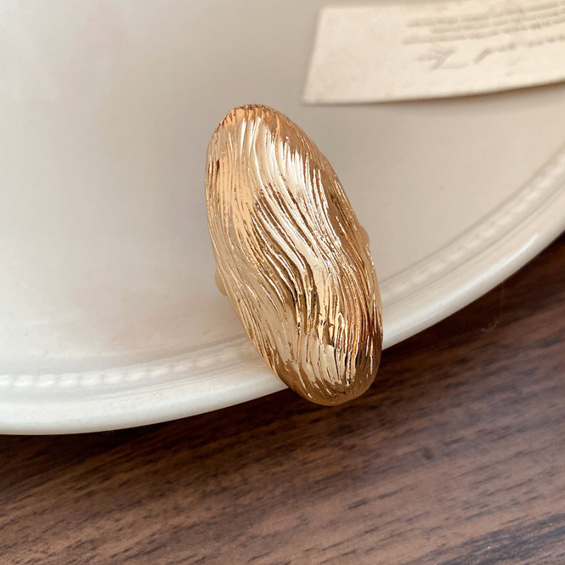 Women's Enamel Flower Open Golden Petal Design Rings