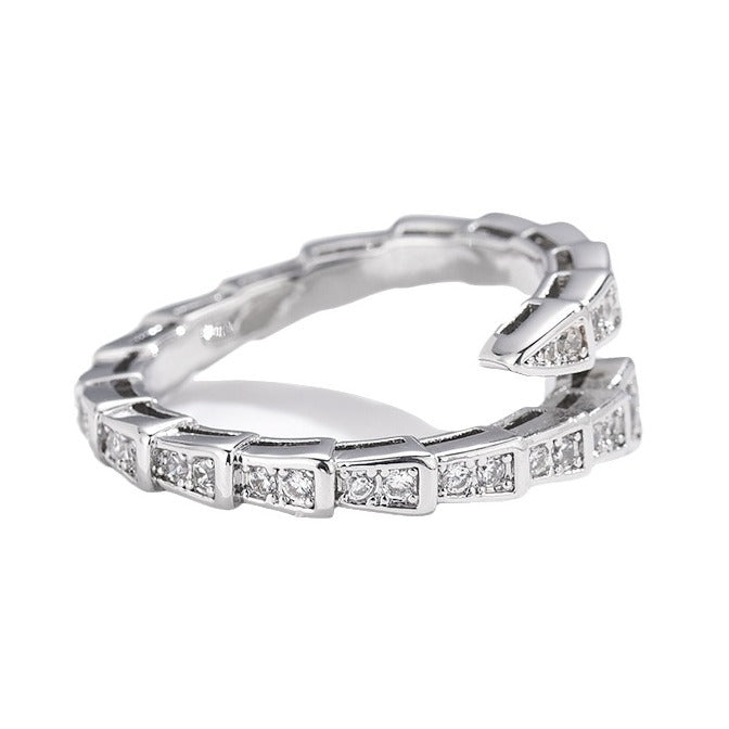 Diamond Snake Female Light Luxury Temperament Rings