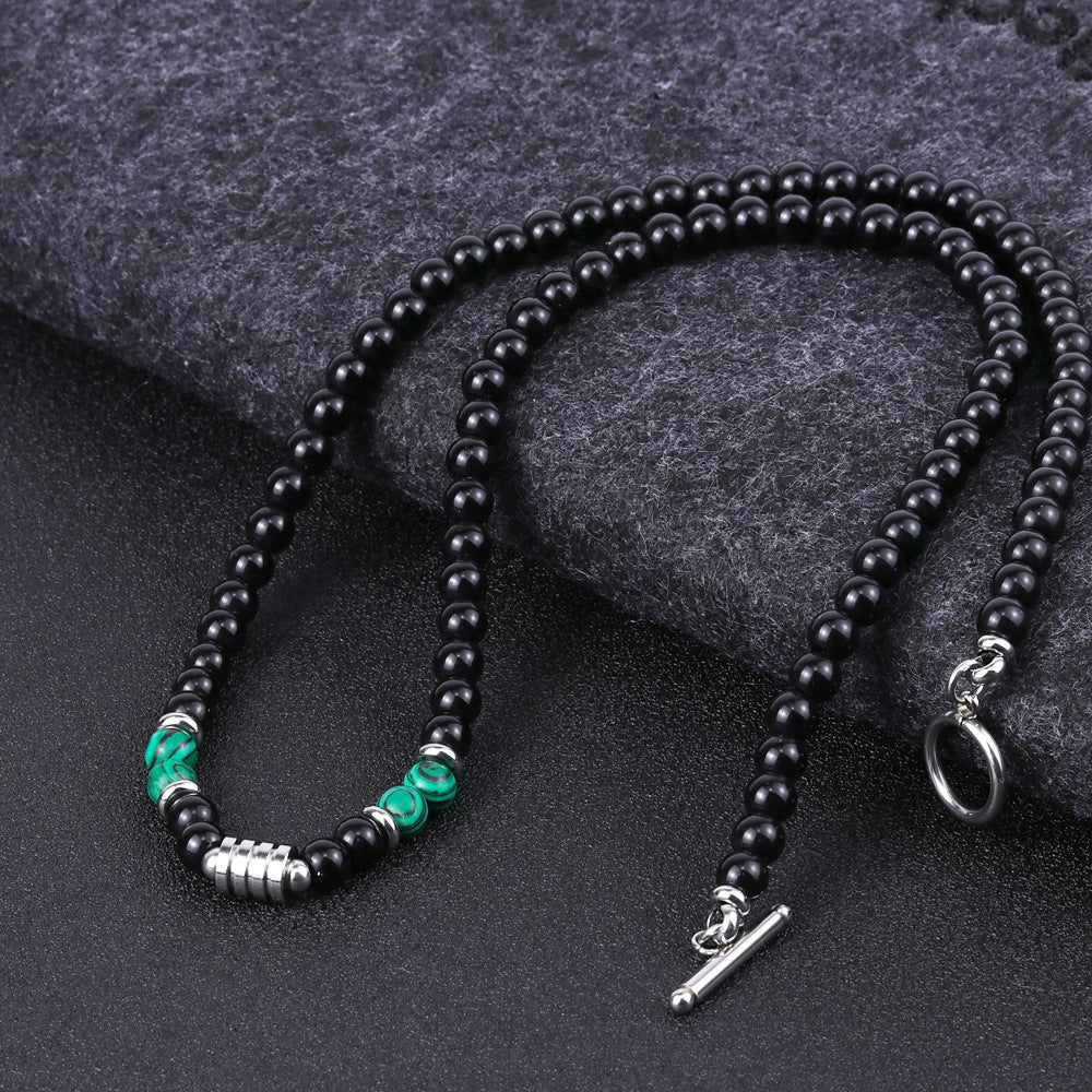 Men's Titanium Steel No Fading Beaded Foreign Necklaces