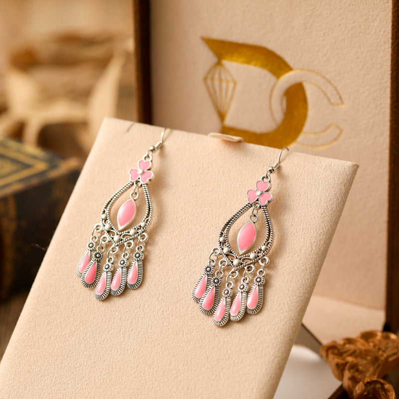 Your Delicate Dripping Oil Retro Alloy Small Ethnic Earrings