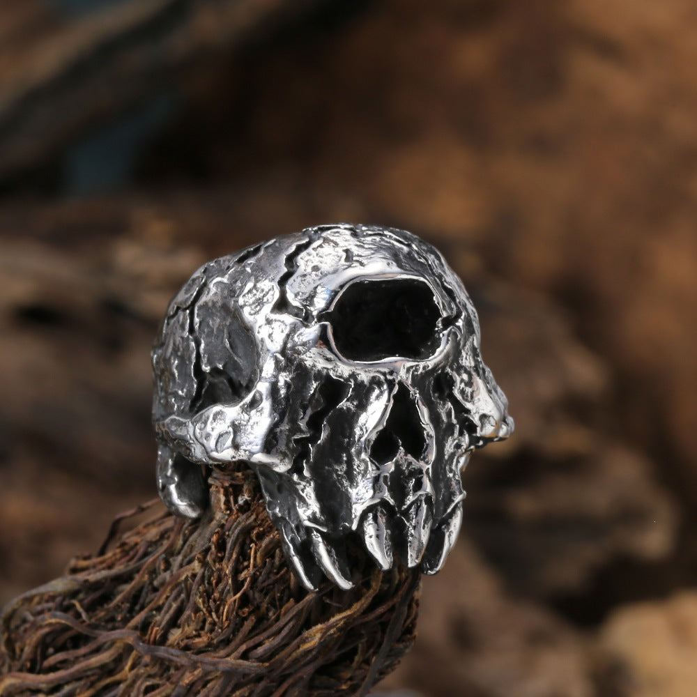Men's Steel Skull Halloween Horror Ghost Head Rings