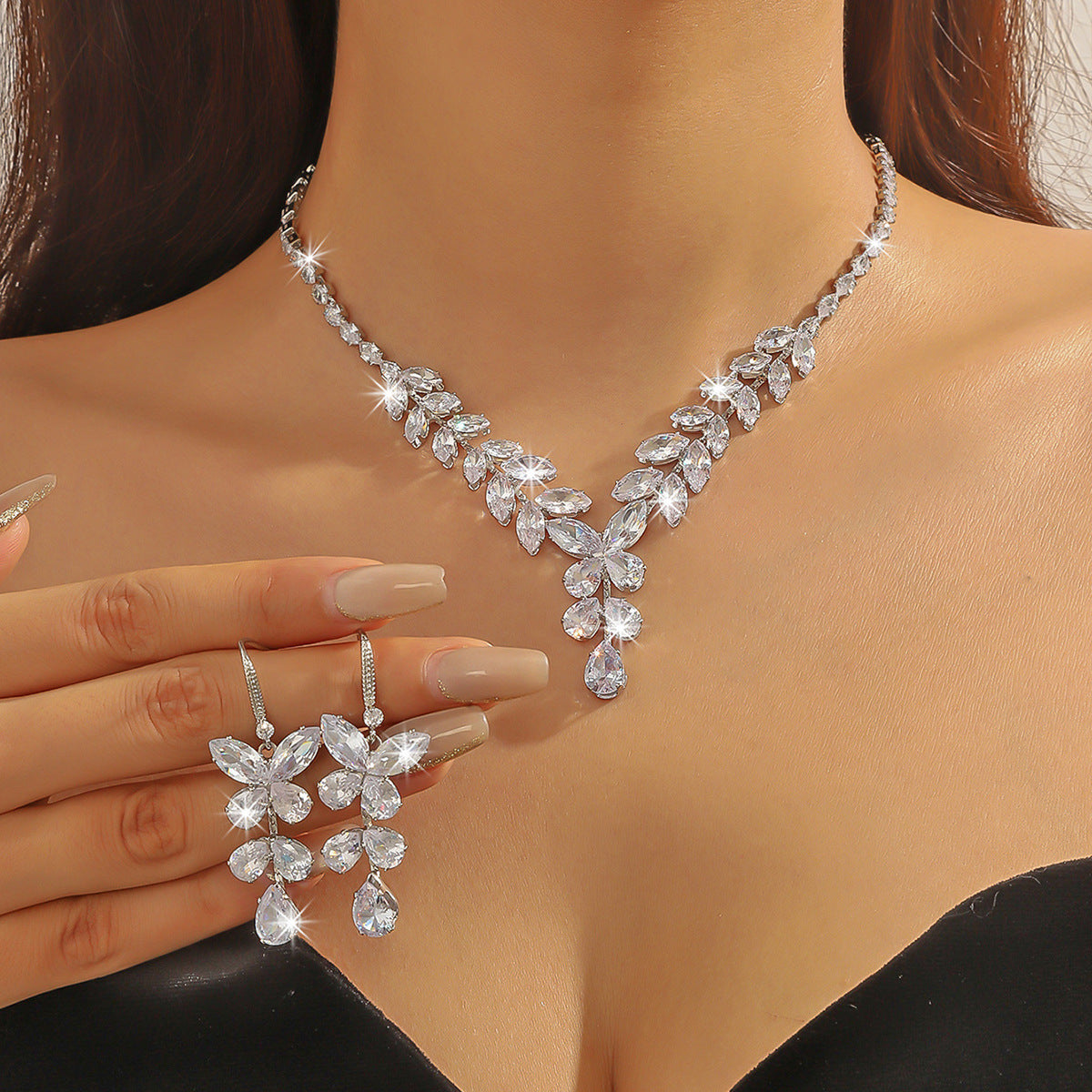 Luxury Light Elegant Zircon Bridal Classic Necklaces