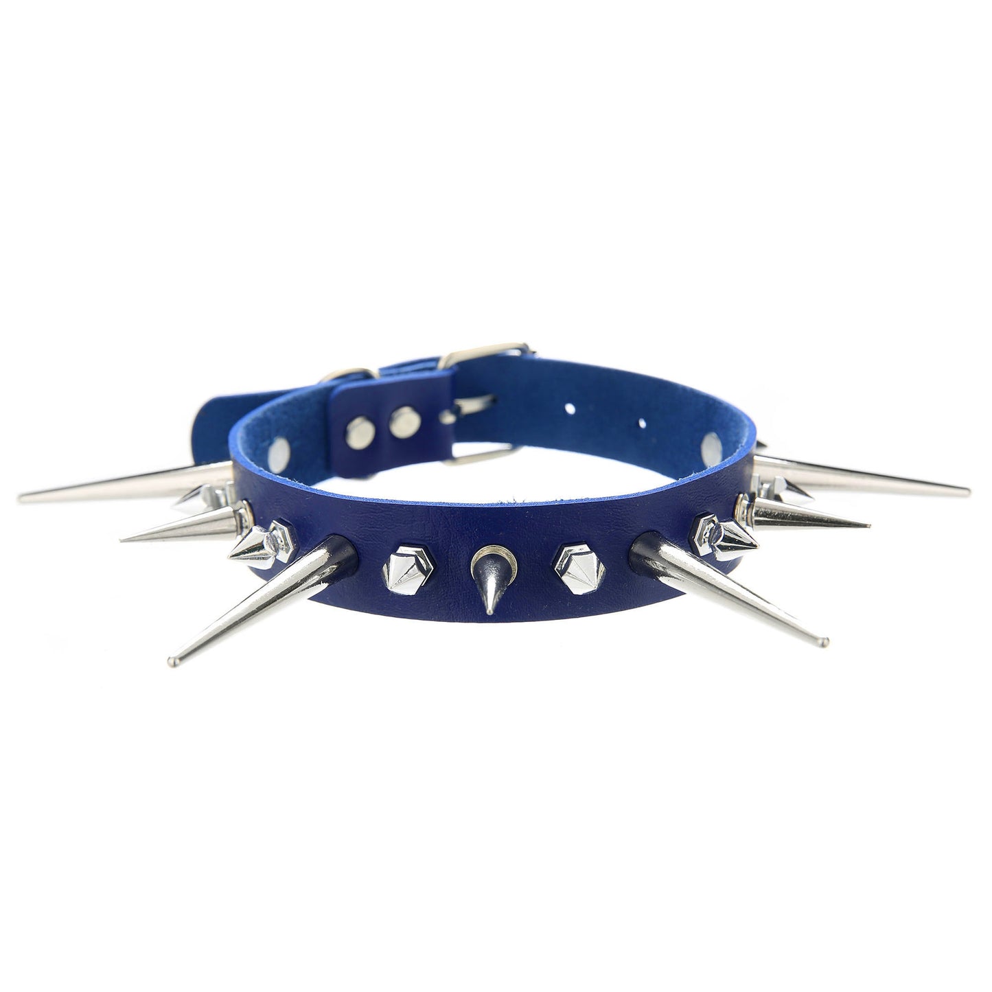 Punk Gothic Long Short Rivet Spike Collar