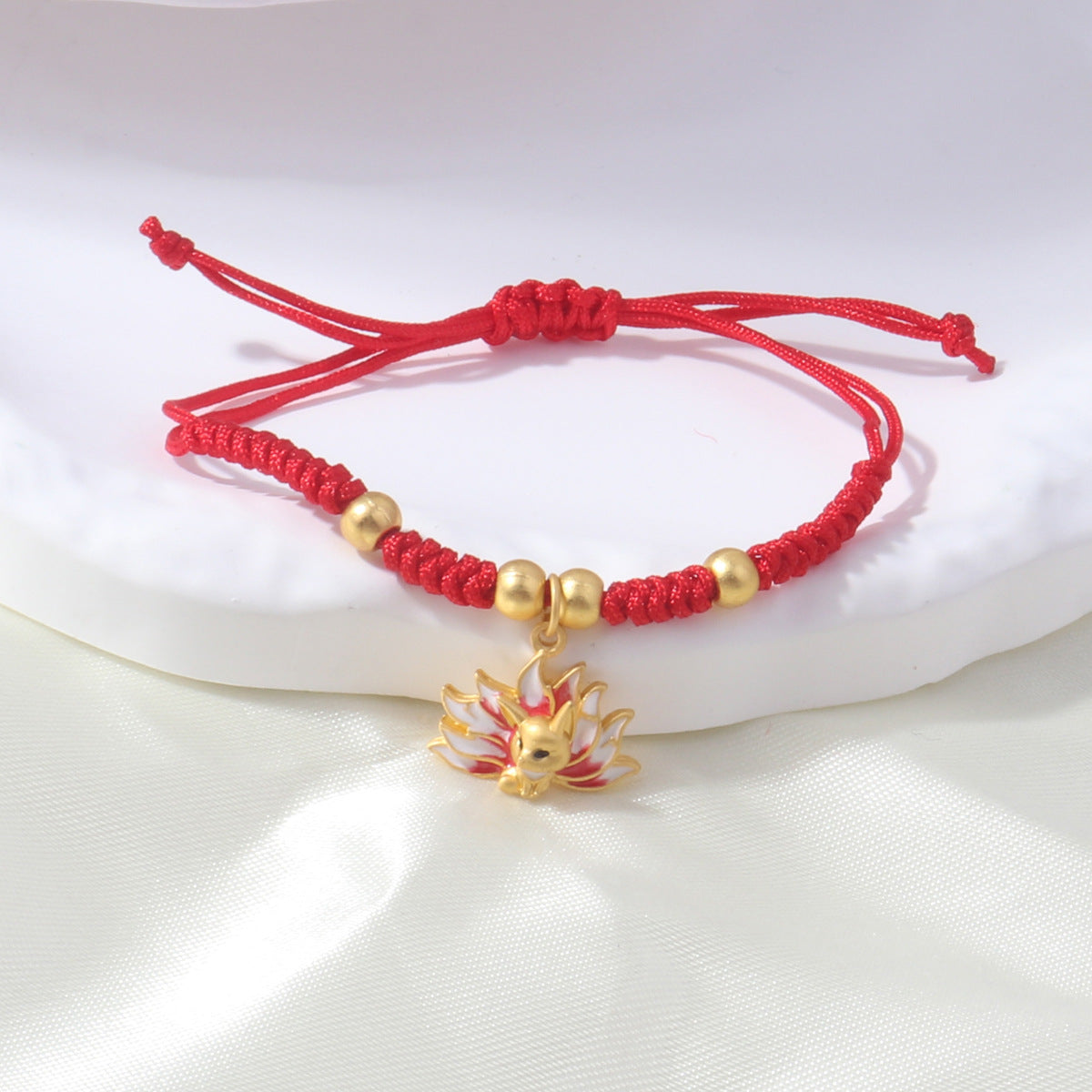 Braided Red Rope Auspicious Language Butterfly Fortune Cat Safe Joy Bracelets