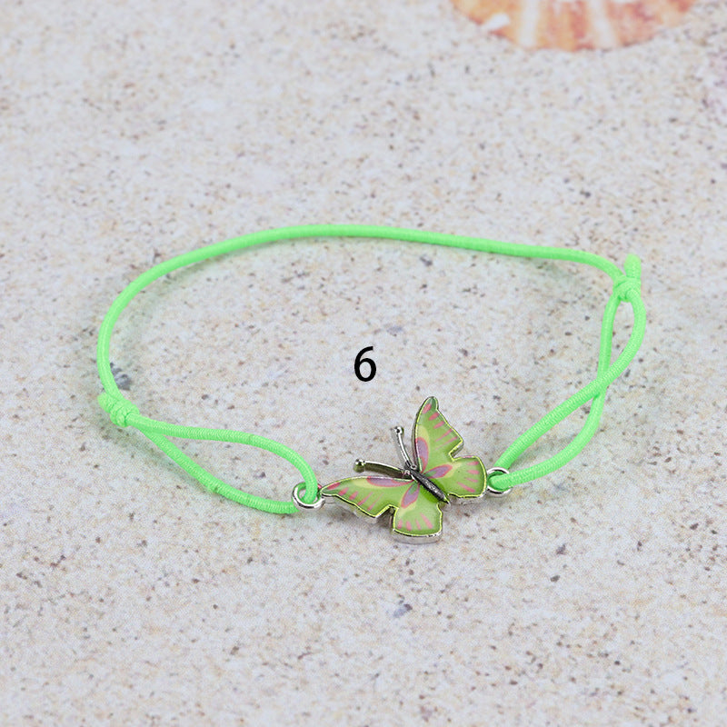 Colorful Butterfly Adjustable Filament Carrying Strap Bracelet