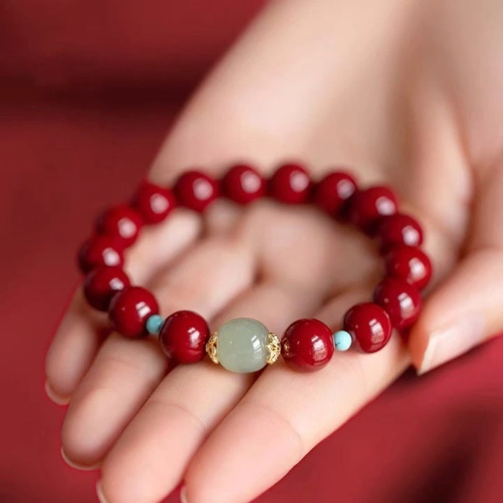 Cinnabar Jade Rabbit Rat Dragon Horse Bracelets