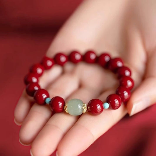 Cinnabar Jade Rabbit Rat Dragon Horse Bracelets