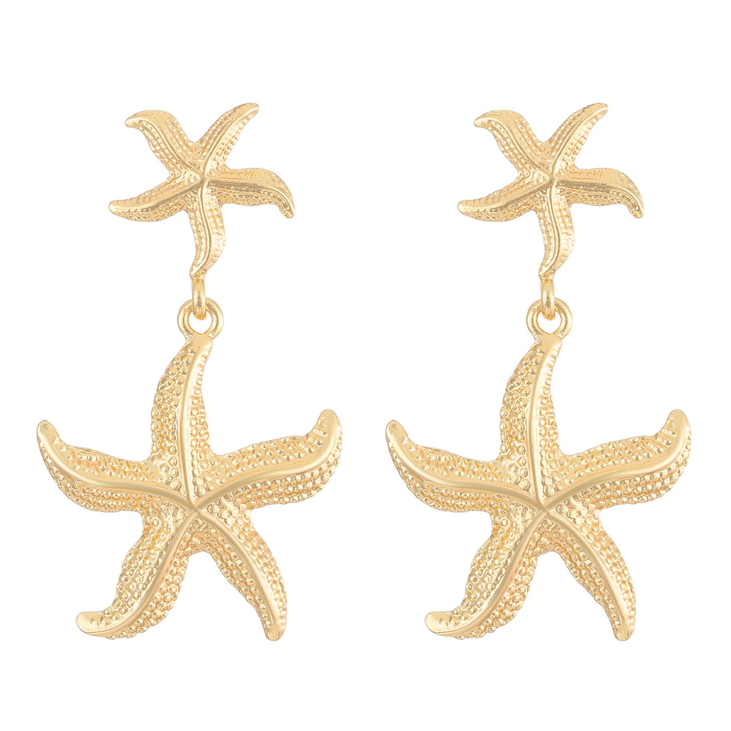 Beach Double Layer Starfish Three-piece Fashion Suit Female Summer Earrings