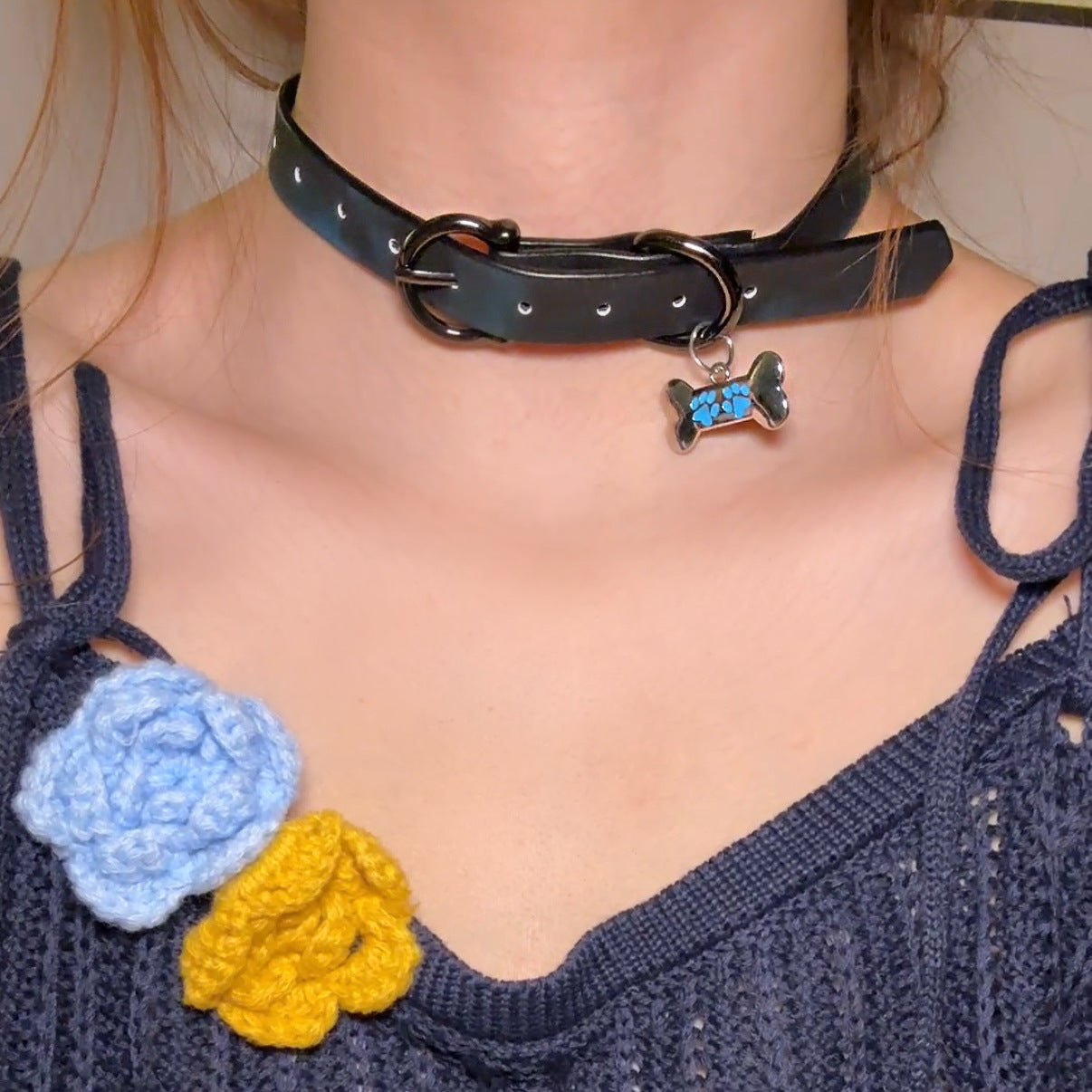 Women's Warm Color Changing Leather Hot Senior Clavicle Collar