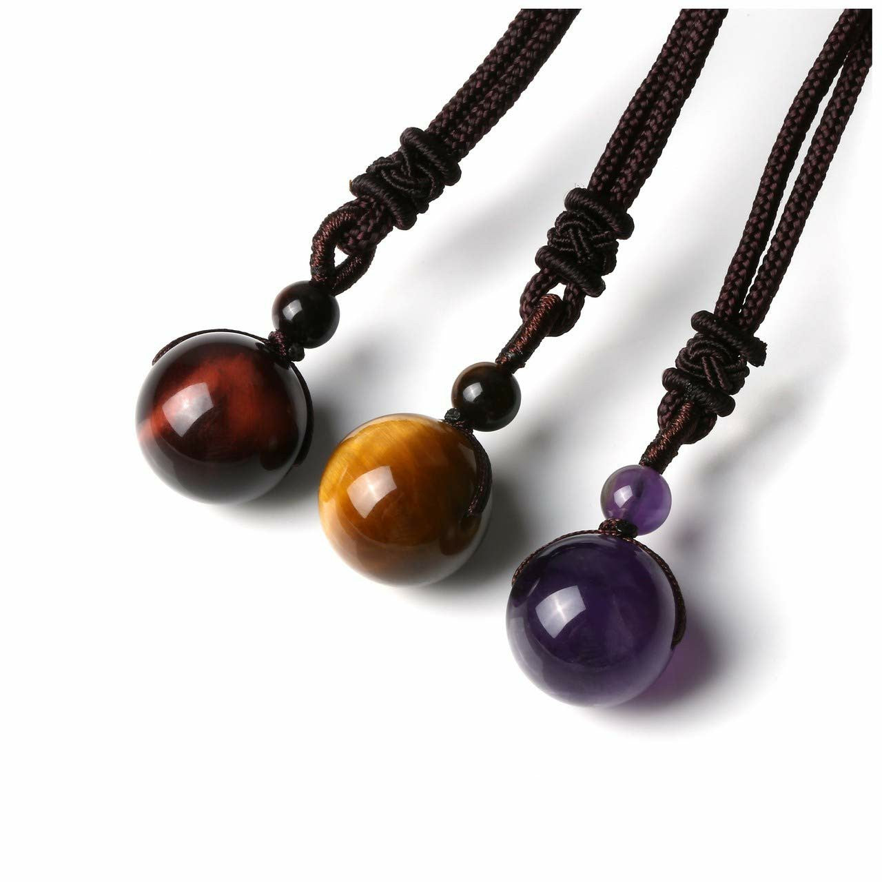 Women's & Men's Tigereye Natural Obsidian Amethyst For Necklaces