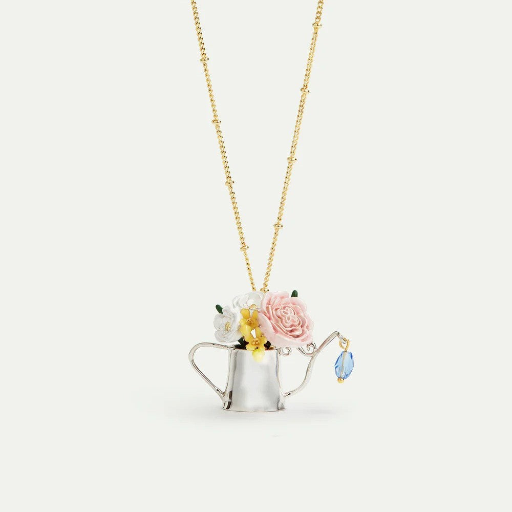 Spring Atmosphere Flower Fresh Pastoral Pot Shape Blue Minority Necklaces