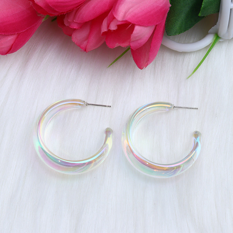 Women's Colorful Transparent Acrylic Simple Fashion Personality Earrings