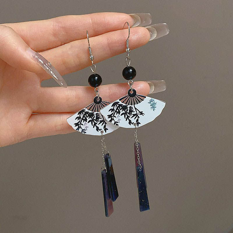 Women's Chinese Style Fan-shaped Retro Cheongsam Ear Earrings