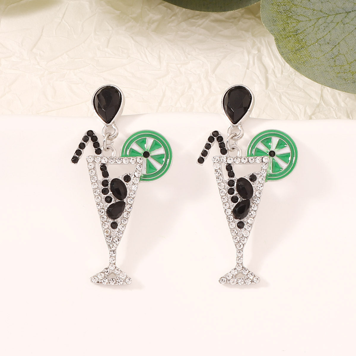 Juice Cup Creative Accessories Cocktail Glass Earrings