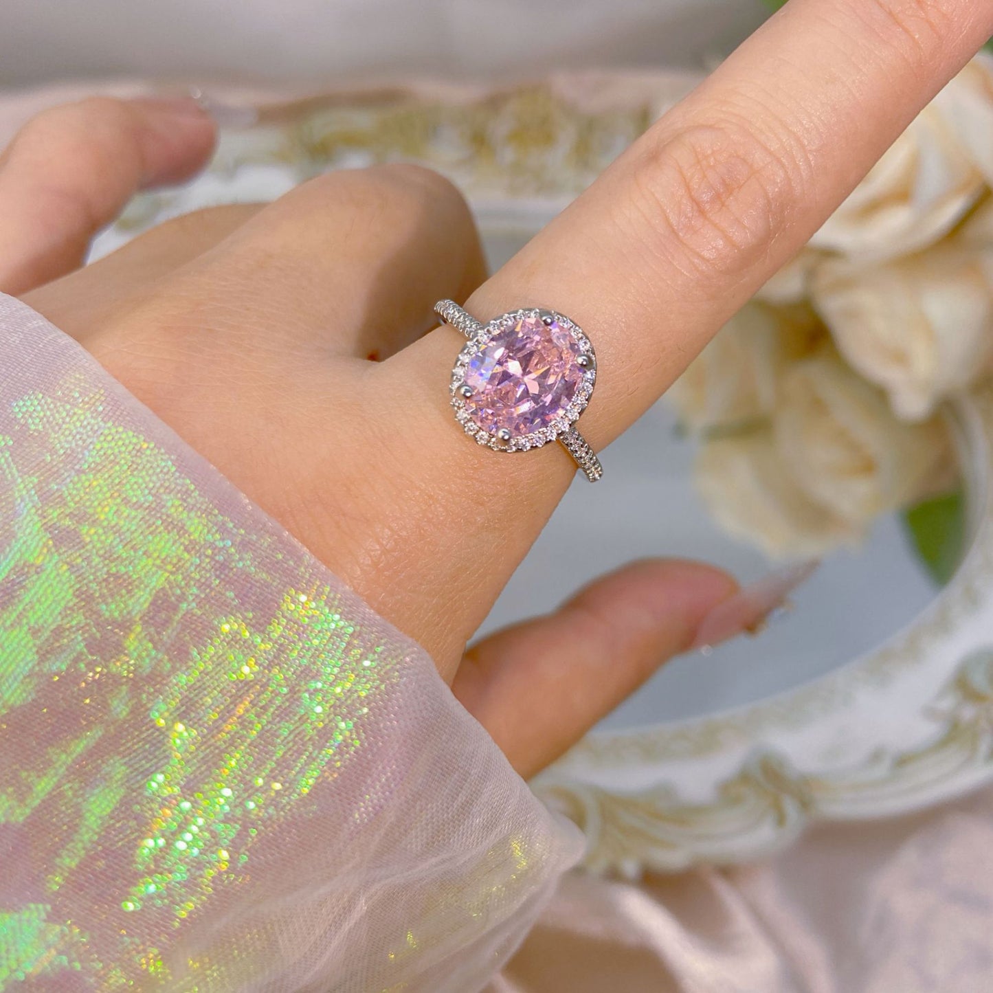 Yuan High-quality Zircon High-grade Color Retaining Open Rings
