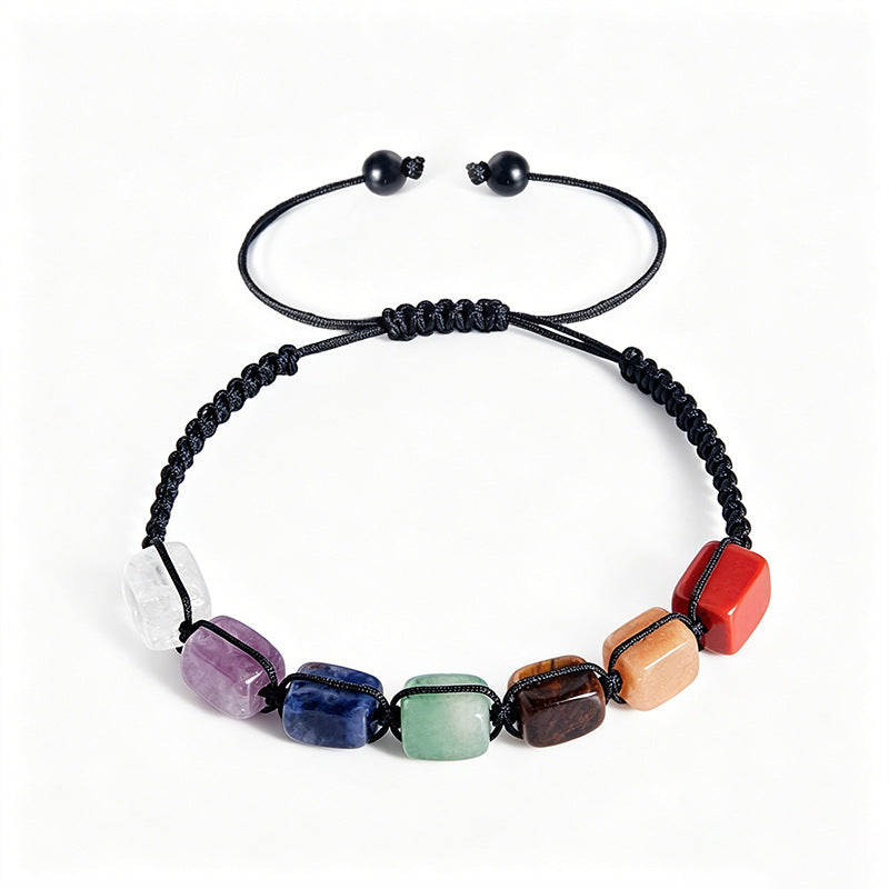 Yoga Crystal Natural Stone Adjustable Woven Energy Bracelet