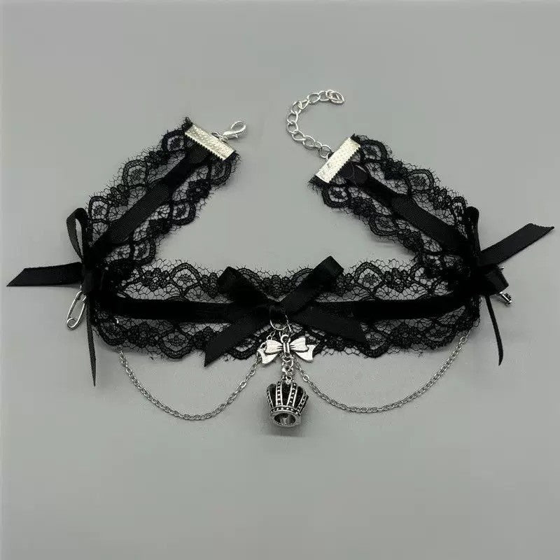 Lace Edge Love Female Black Minority Fashion Personality Collar