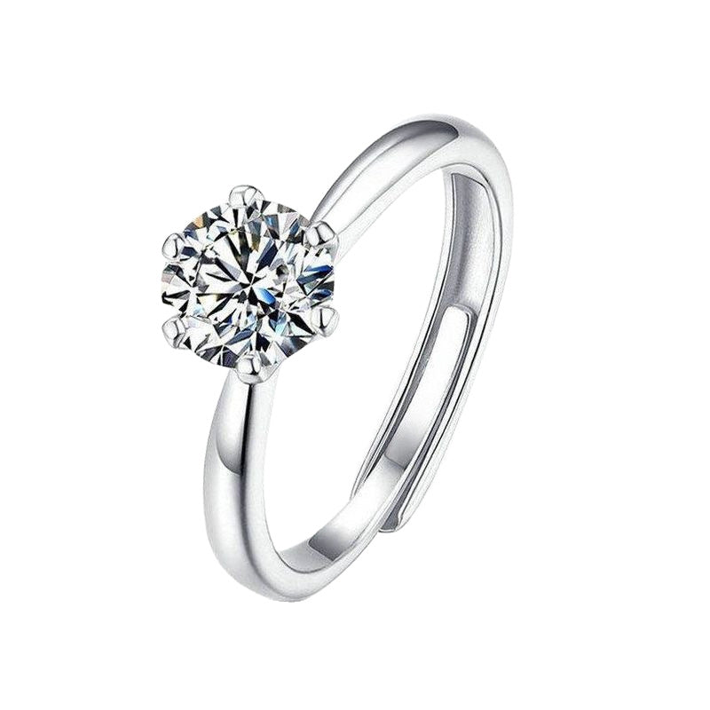 Classic Female Open Diamond Niche Moissanite Ring