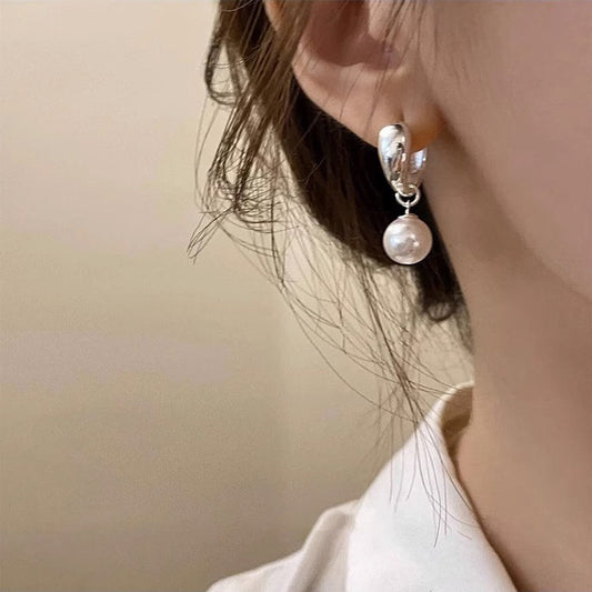 Minimalist Design Water Drop Pearl Light Luxury High Sense Niche Earrings