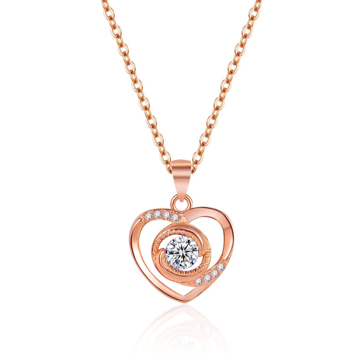 Loving Heart In Sterling Sier Sweet Cool Hot Female Niche Necklace