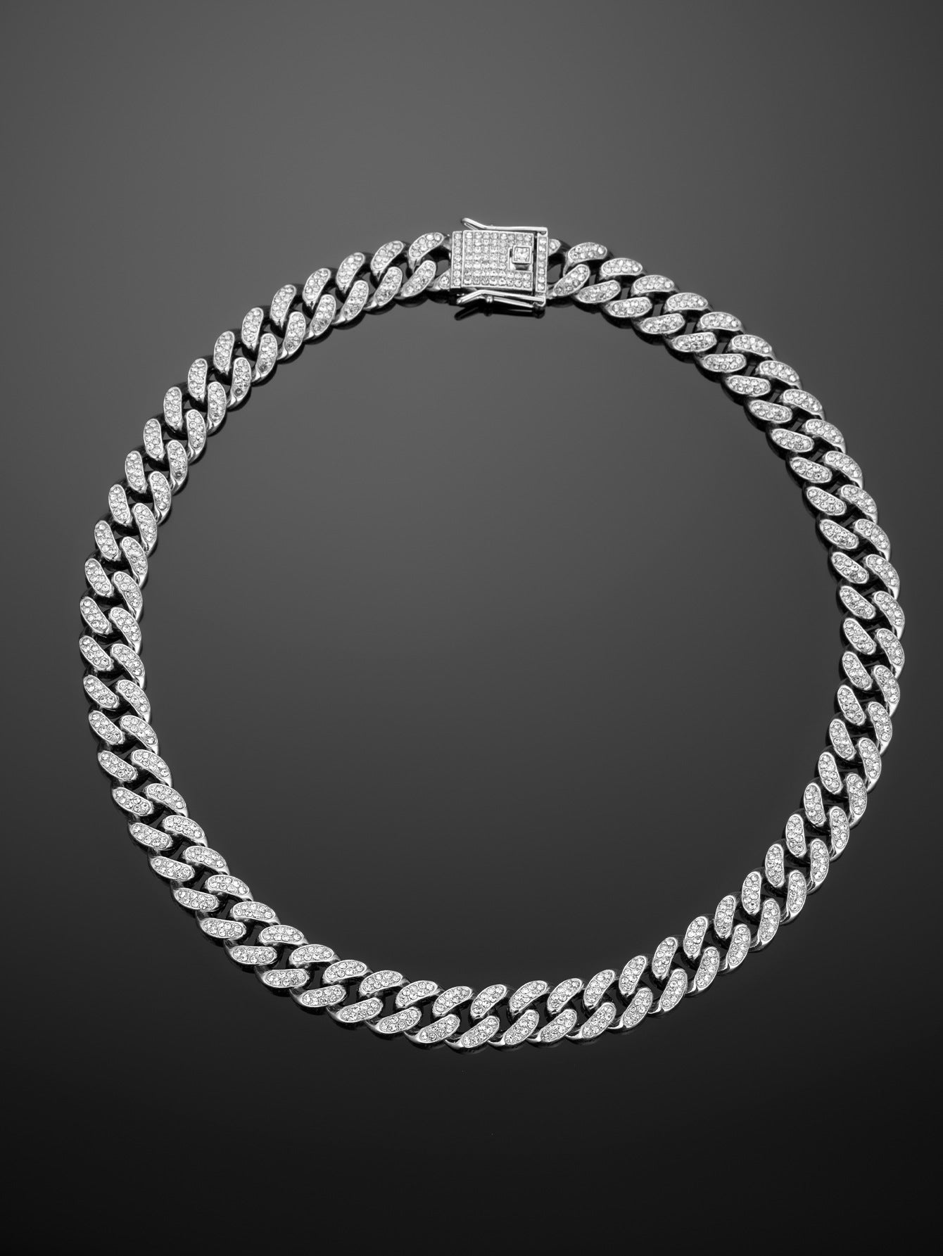 Men's Cuban Link Chain Alloy Full Diamond Dragon's Beard Bracelets