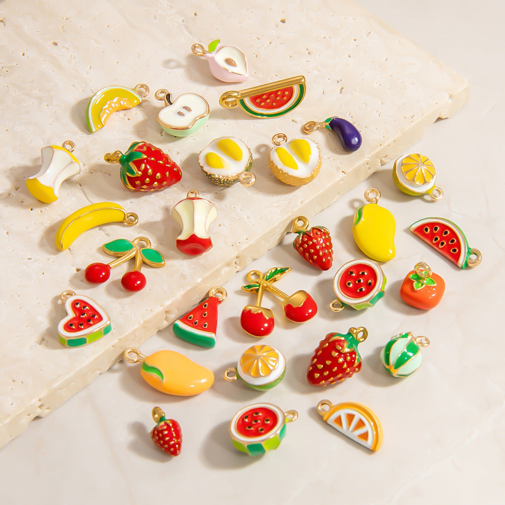 Mini Fruit Cartoon Pastoral Style Three-dimensional Jewelry Accessories