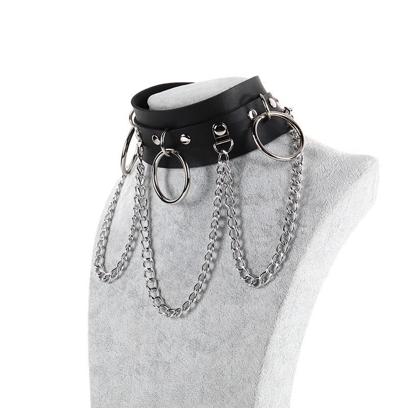 Shooting Nightclub Round Chain Clavicle Bandana Exaggerated Collar