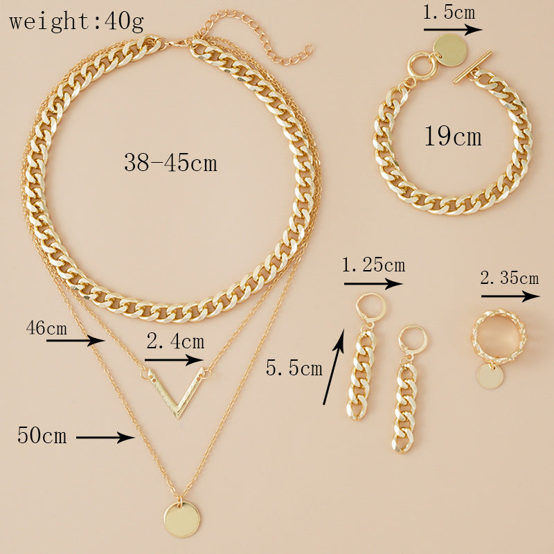 Durable Creative Stylish Aluminum Zipper Chain Jewelry Set