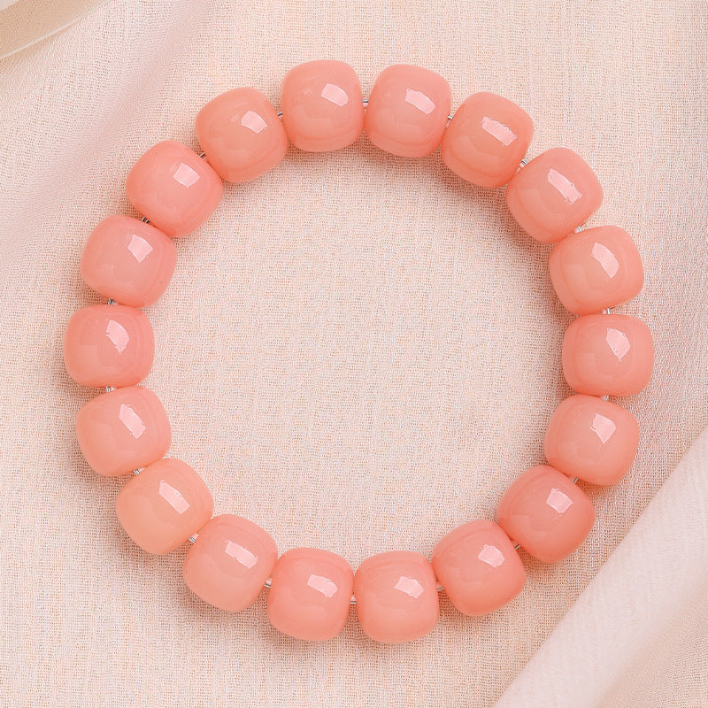 Men's Bodhi Pliable Temperament Skin Root Gradient Old Barrel Buddha Beads Bracelet