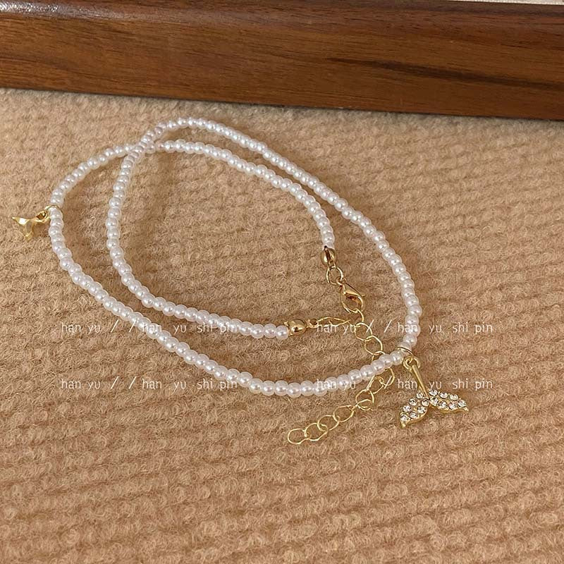 Women's Retro Pearl Affordable Luxury Fashion Temperament Wild Good-looking Clavicle Necklace
