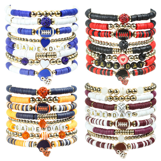 Rugby Golden Balls Twin Crystal Love Letter Bracelet
