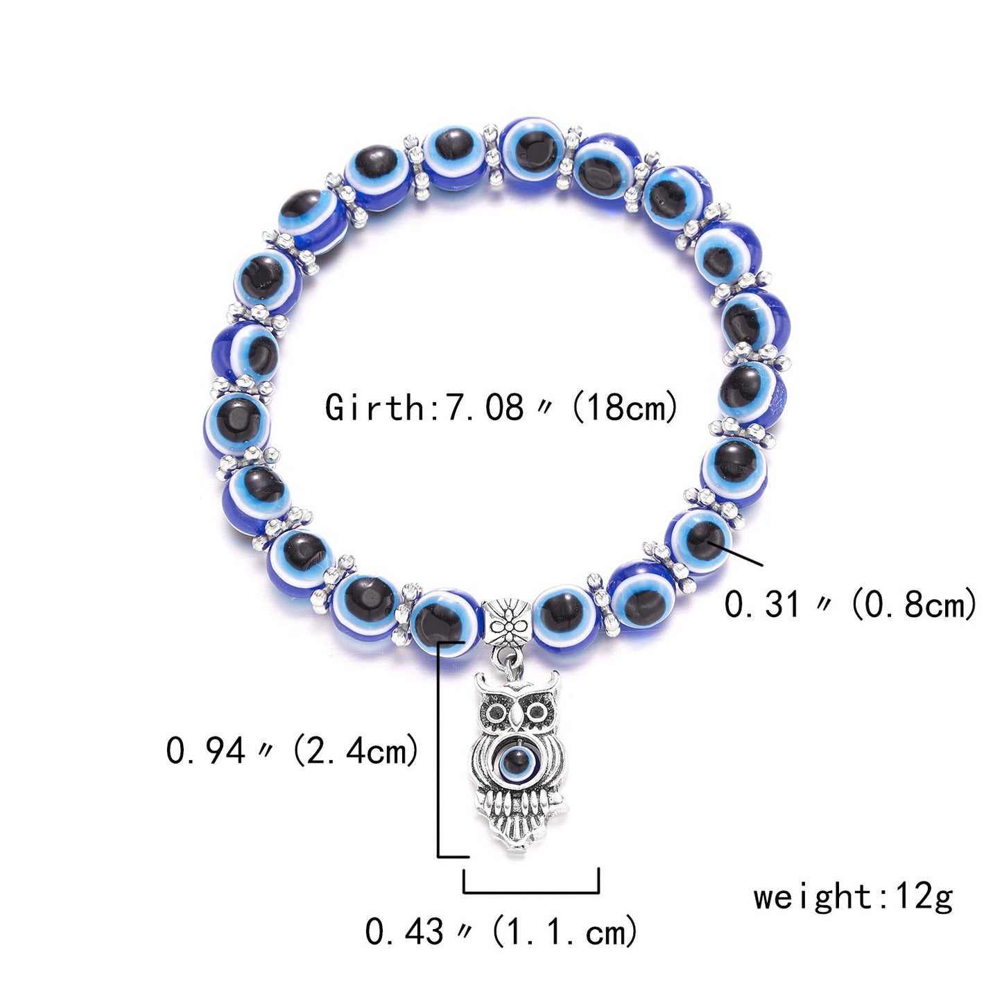 Classic Blue Evil Eyes Palm Round Bracelets