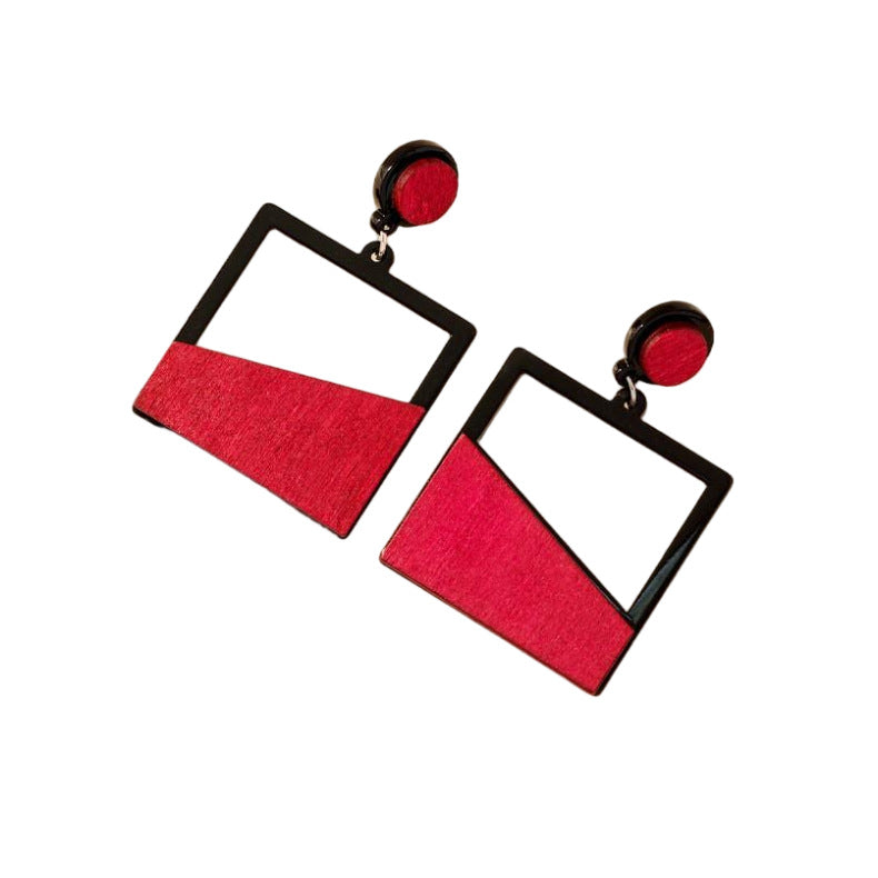 Color Matching High Profile Large Stylish Simple Earrings
