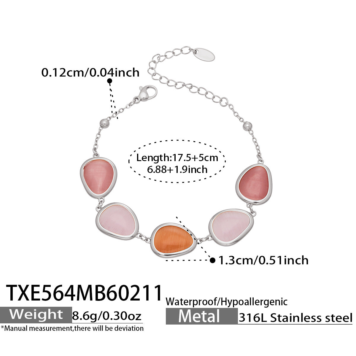 Li Affordable Luxury Style Cut Water Drop-shaped Opal Female Stainless Necklaces