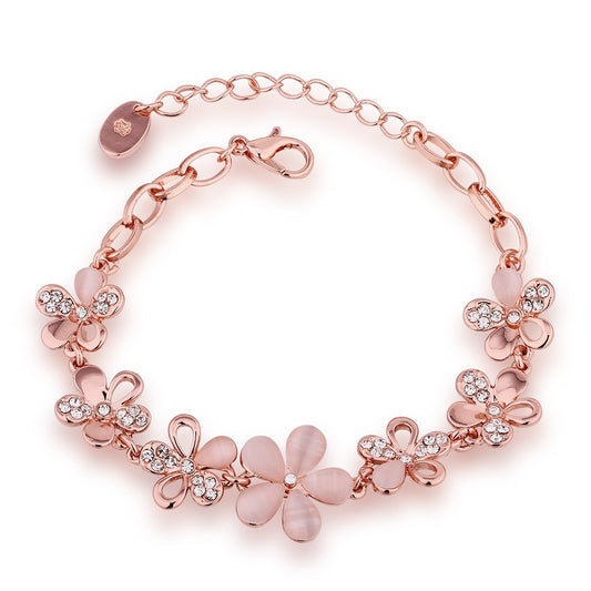 Flower Female Crystal Opal Sweet Fashion Bracelet