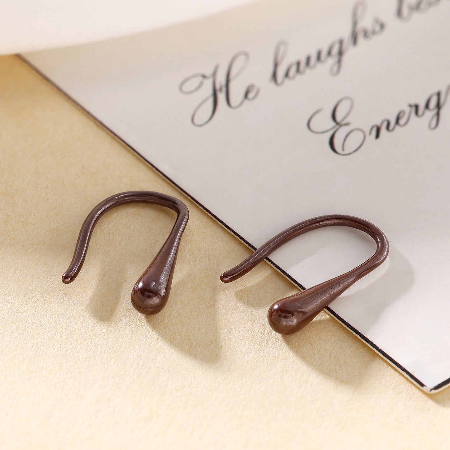 U-shaped Pure Simple Colorful Ceramic Niche Ear Hook