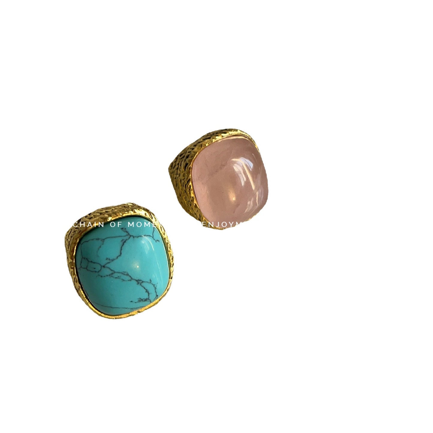 Women's Design Pink Crystal Fashionable Retro Metal Exaggerated Rings