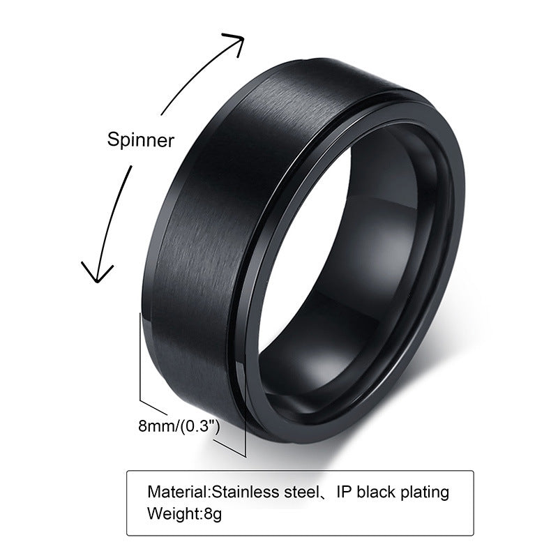 Men's Index Finger Joint Stainless Steel Rotary Rings