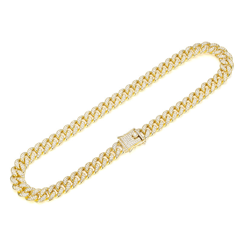 Men's Cuban Link Chain Alloy Full Diamond Dragon's Beard Bracelets