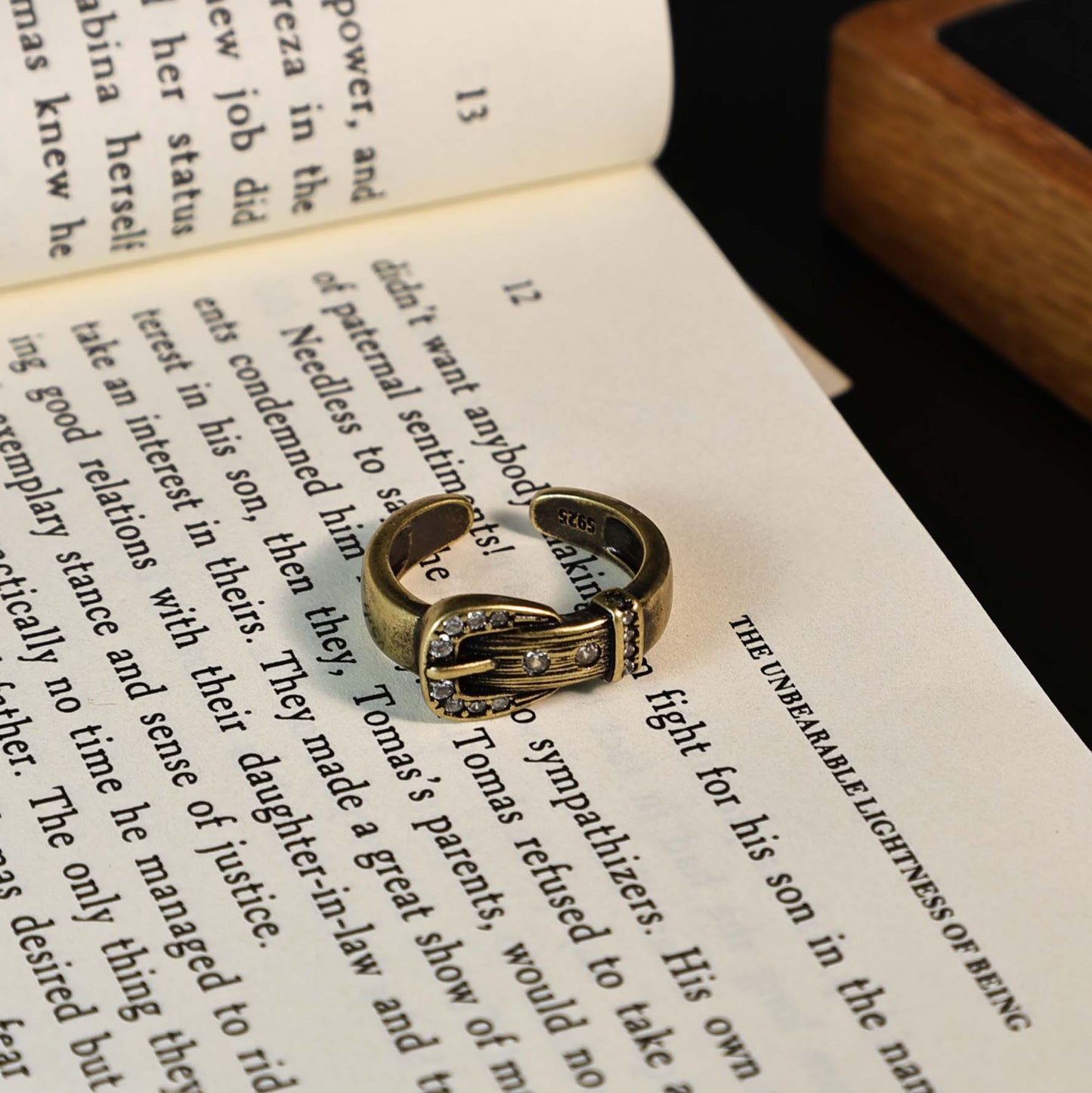Distressed Style Twin Artistic Retro Matte Ring