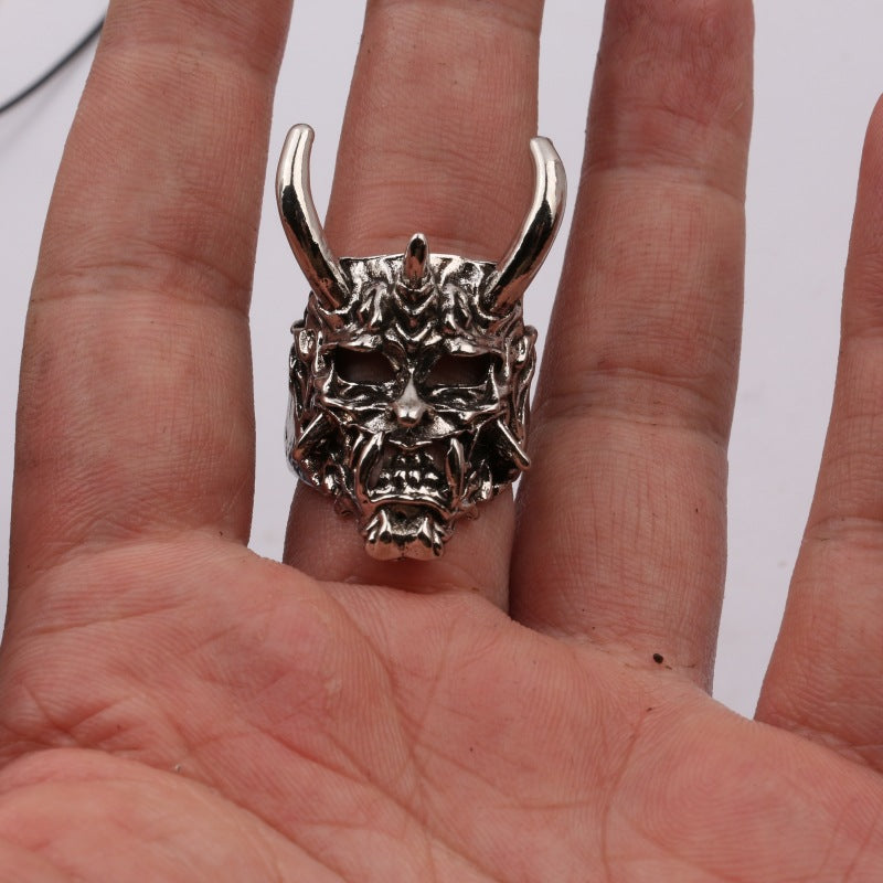 Distressed Ghost Mask Street Boys Punk Trendy Ring